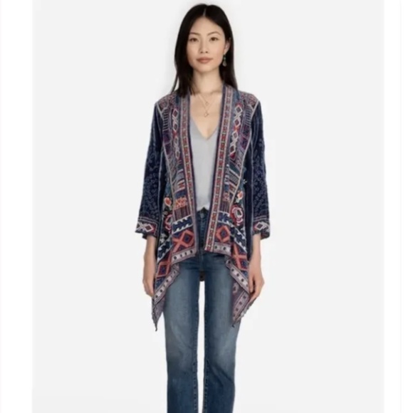 Johnny Was Isadora Velvet Drape Cardigan M NWT - Picture 1 of 13
